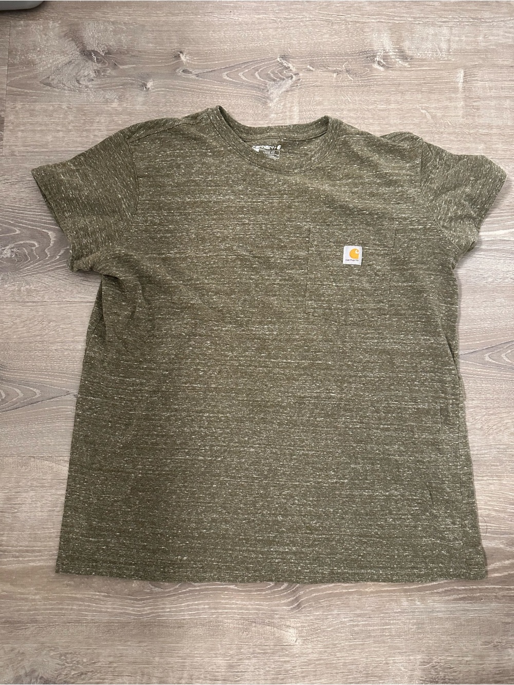 Carhartt Women’s XL Loose Fit Short Sleeve Pocket T-Shirt Heathered Olive Green